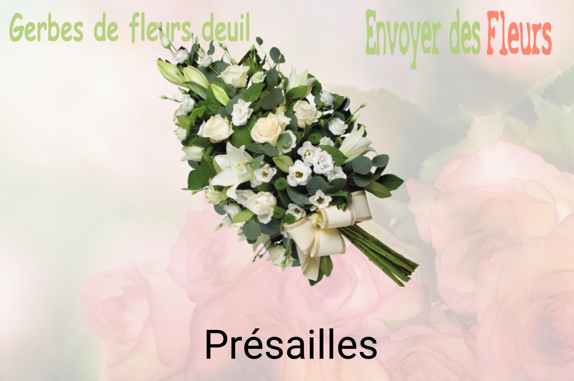 Gerbe de fleurs de deuil livrée à Présailles